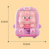 A pink animal slide puzzle for kids featuring a pig design, shown from the front.