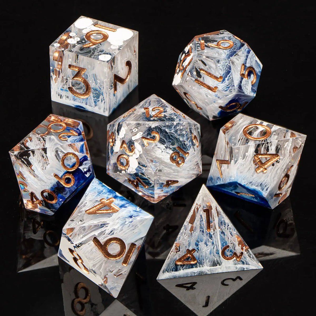 Handmade Resin Sharp Edge Dice Set for RPG Games