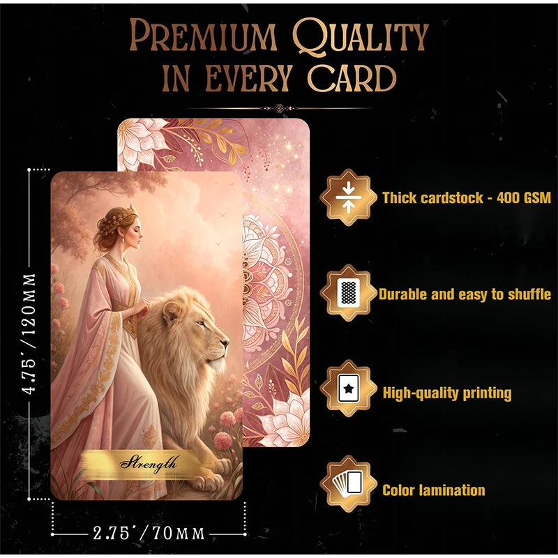 Pink Victorian Tarot Cards Deck – 78 Vintage Aesthetic Cards for Beginners