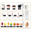 Kids pretend play kitchen set with various fruits, vegetables, and cookware items.