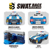 Building blocks set of a police car and helicopter models featuring SWAT race theme