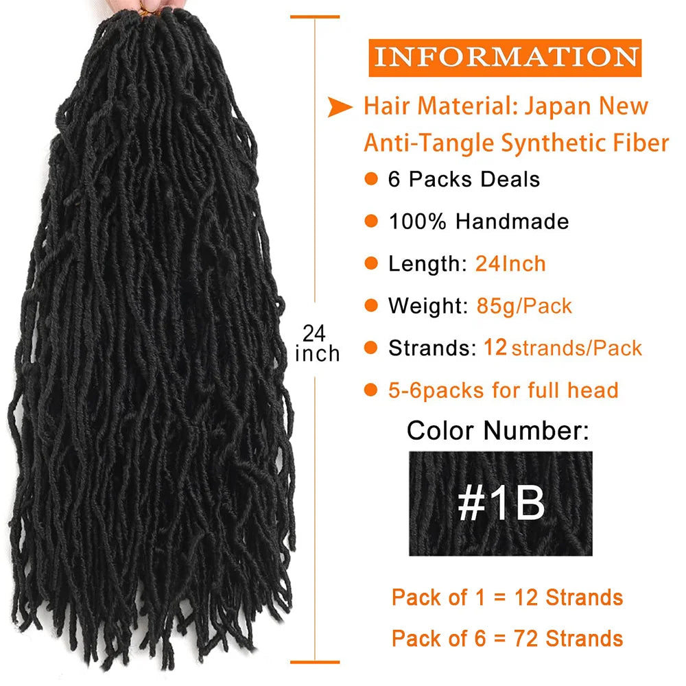 Black pre-looped synthetic hair extension in 12 strands per pack for full head coverage