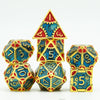 Steampunk Metal Dice Set - 7-Piece Polyhedral RPG Dice