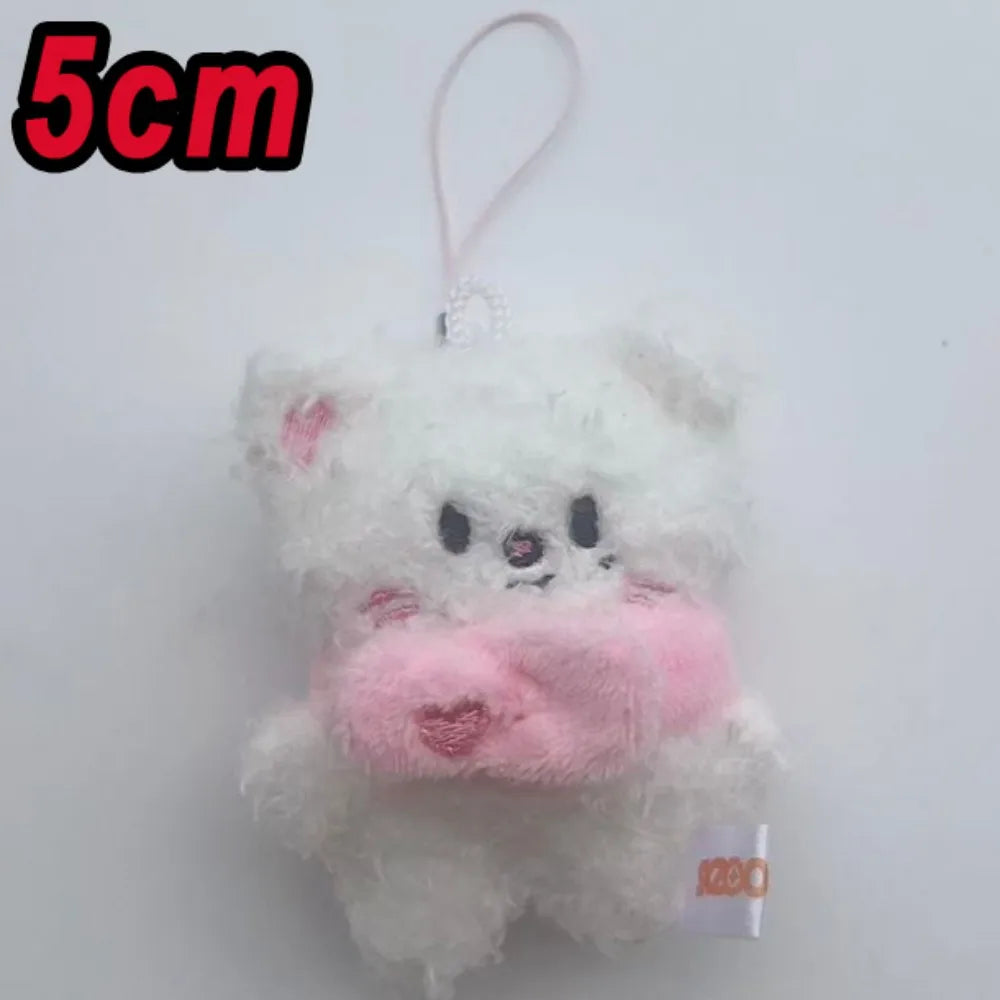 Adorable Plush Cartoon Keychain – Soft Pink Mini Pendant