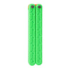 A pair of bright green 3D printed butterfly knife fidget toys for stress relief