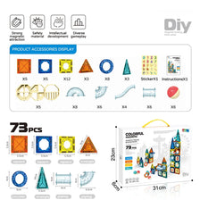 A set of magnetic pipe building blocks for kids showing various accessories and components.