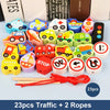 Wooden Animal & Fruit Threading Beads Set for Toddlers