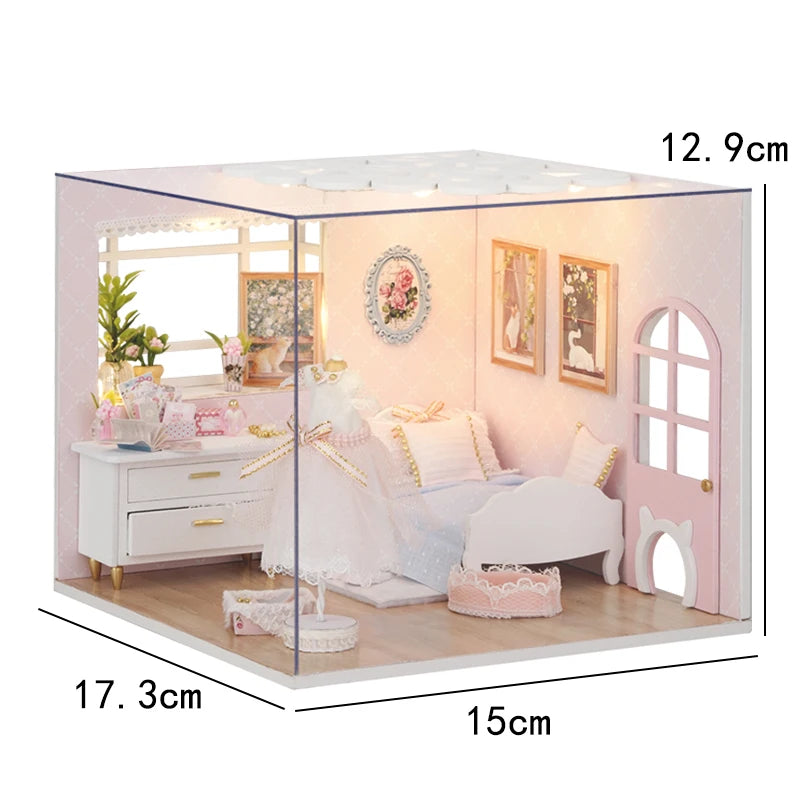 DIY Wooden Miniature Dollhouse Coffee Shop Kit