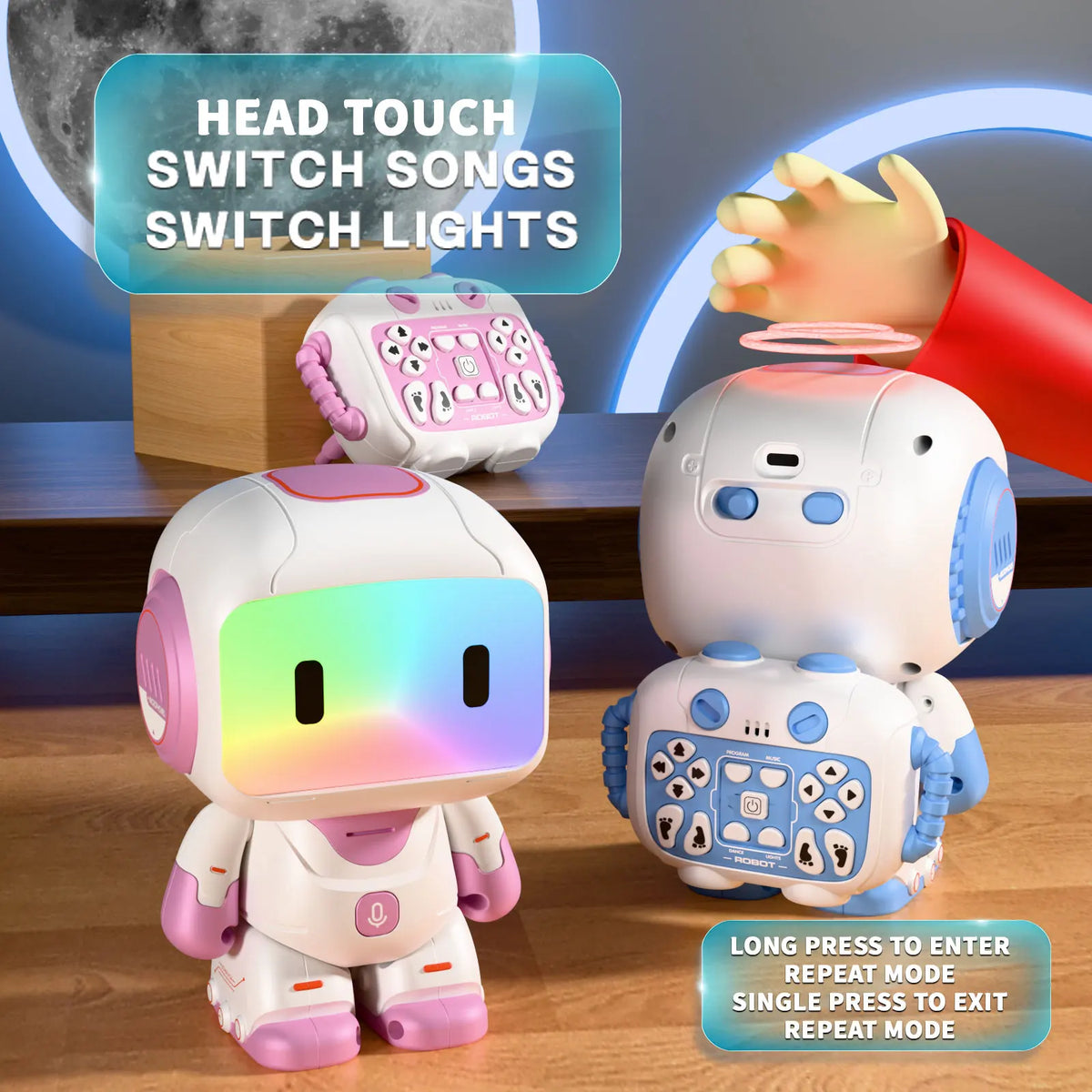 Interactive Remote Control Robot with Lights, Music & Recording