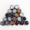 1/64 Scale Alloy Car Wheels with Rubber Tires - 10 Sets