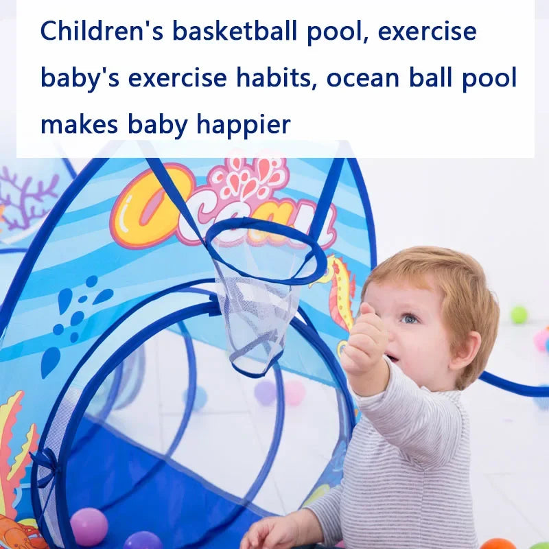 3-in-1 Kids Ball Pit Play Tent with Tunnel