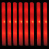 A row of red LED glow sticks are displayed against a black background.