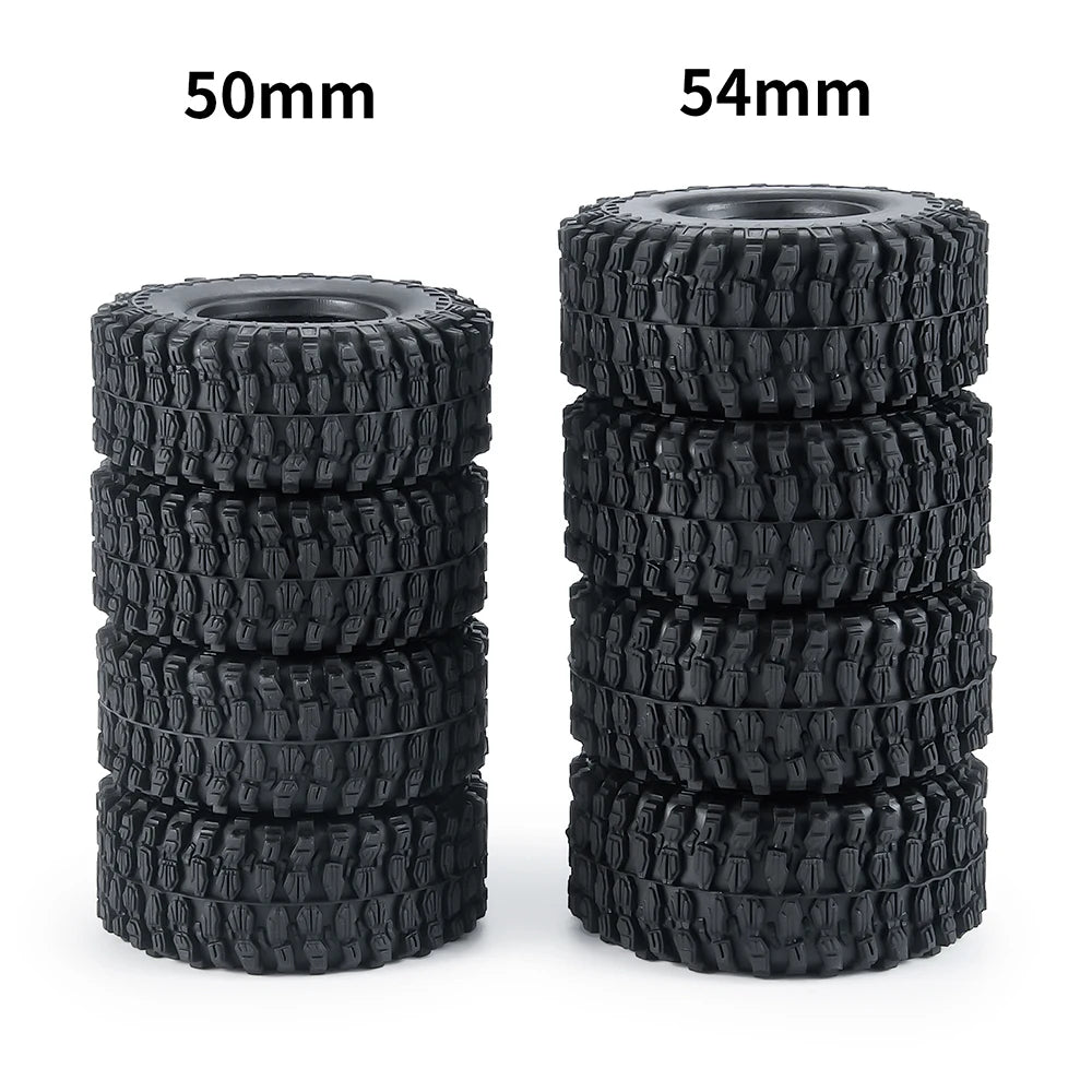 1.0" Mud Terrain Tires for 1/18 & 1/24 RC Crawlers (4-Pack)