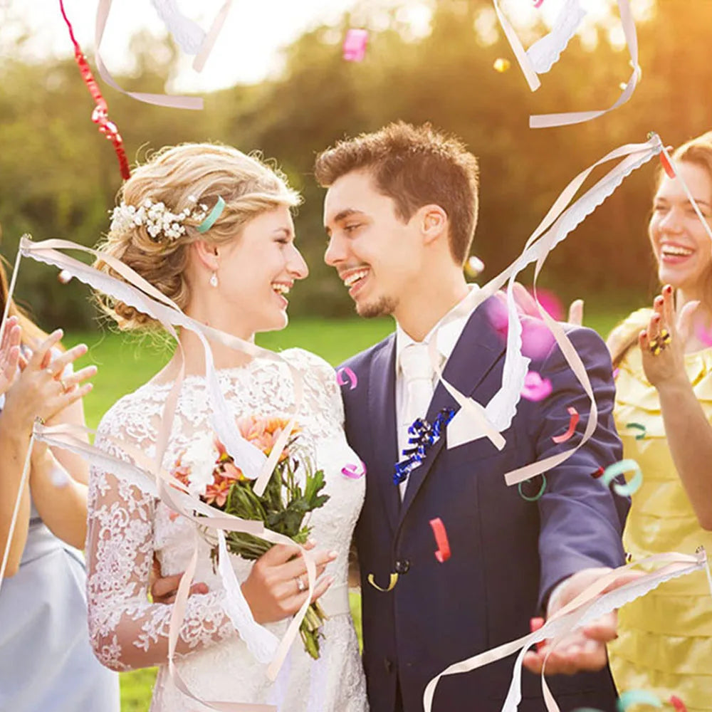 Elegant Ribbon Wands with Bells for Weddings & Celebrations