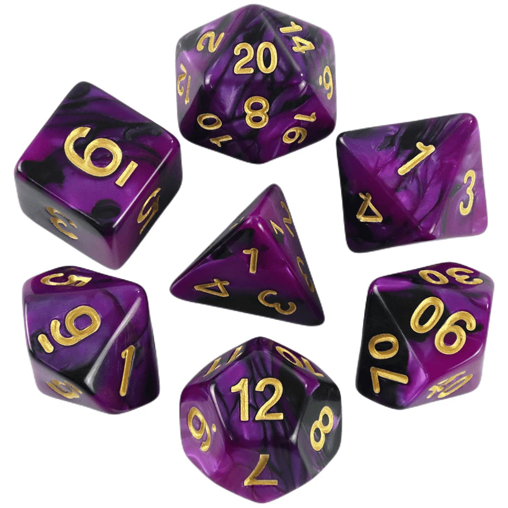 Polyhedral Dice Set (7 Pieces) for Tabletop RPGs