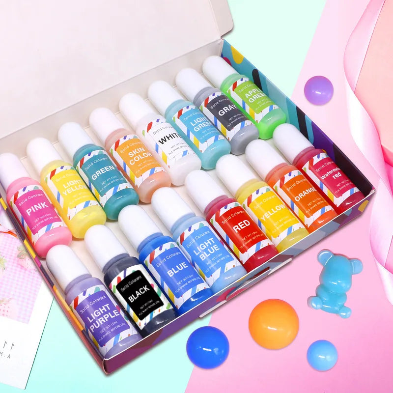 A box of vibrant candle dye pigment set containing various colored tubes for crafts.
