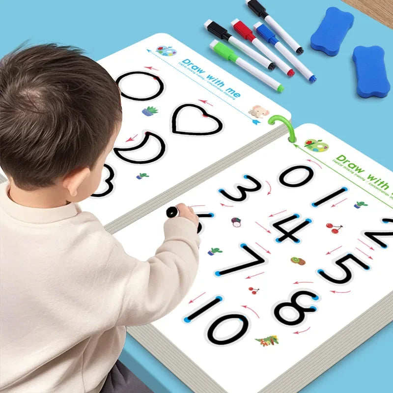 Reusable Magic Tracing Workbook for Kids – Pen Control & Handwriting Practice