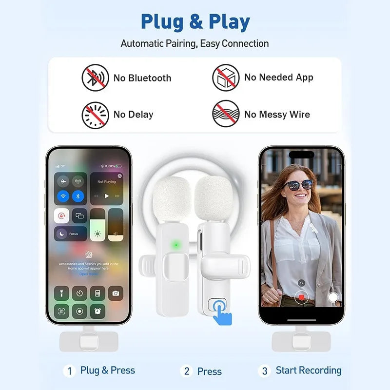 Wireless Lavalier Microphone with Noise Cancellation