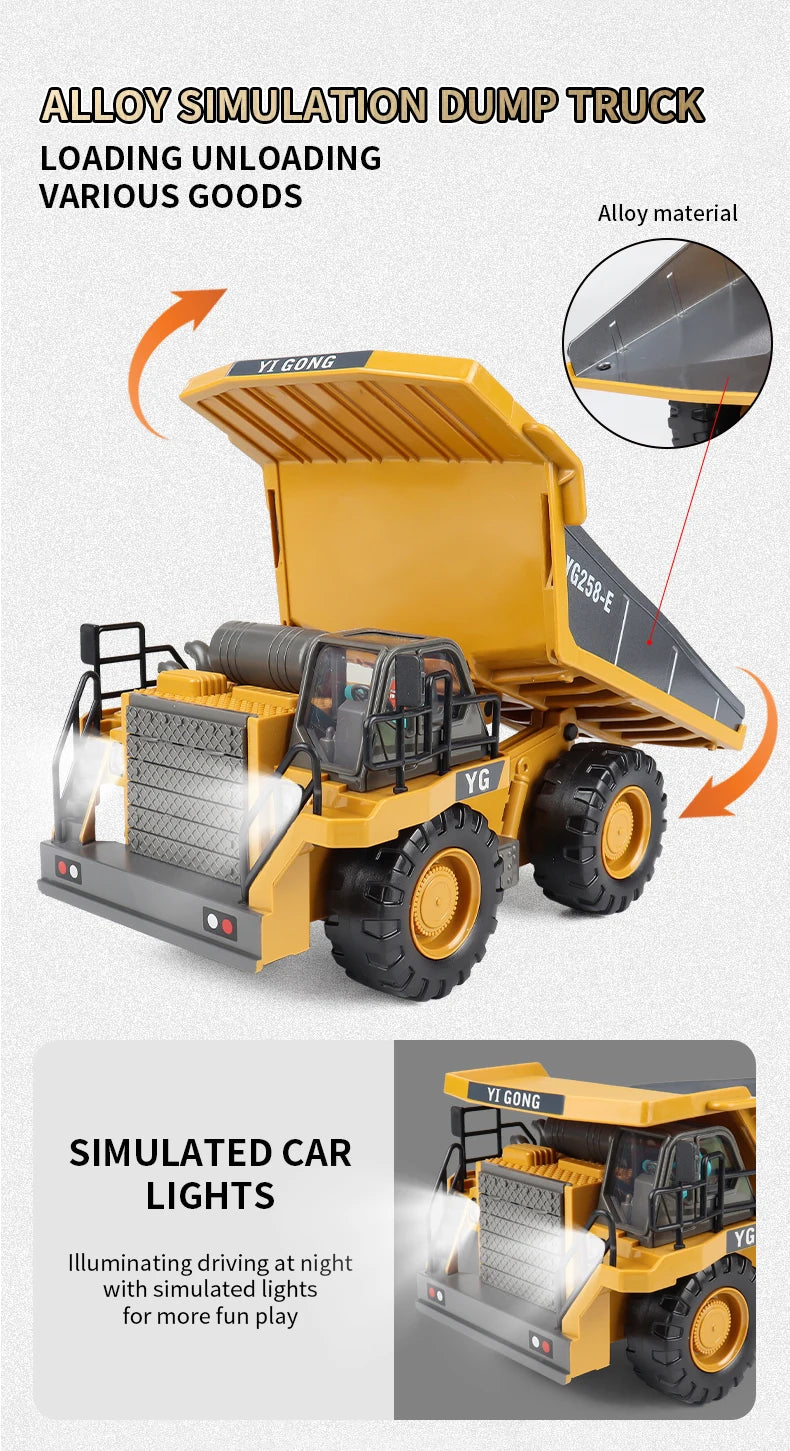 2.4G Remote Control Excavator with Lights and Sound Effects
