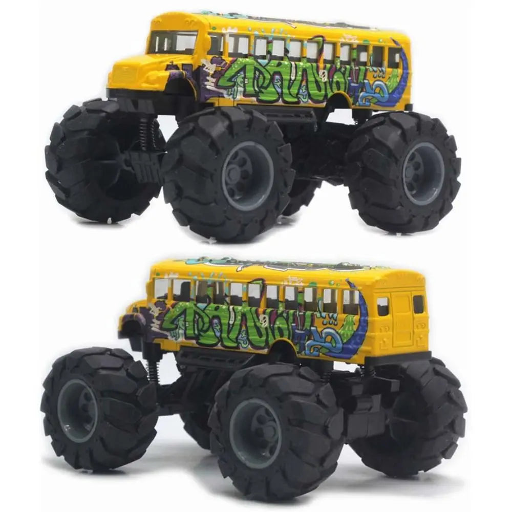 Die-Cast Metal School Bus Pull-Back Toy – 1:43 Scale with Large Wheels