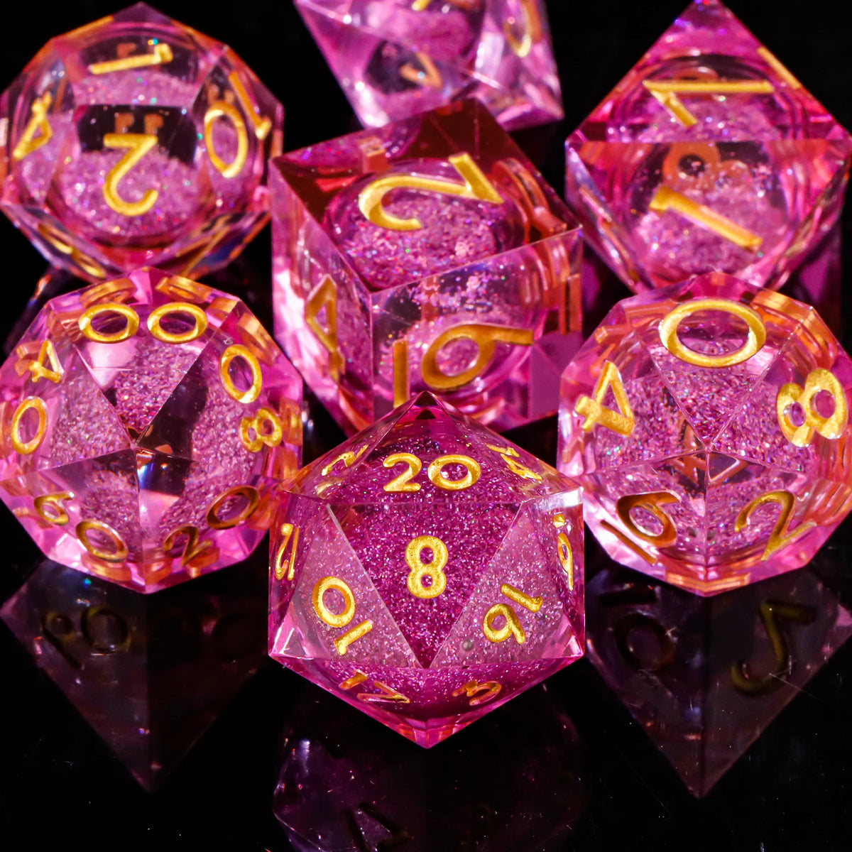 Liquid Core Dice Set for Dungeons & Dragons | Sharp Edge Resin RPG Dice