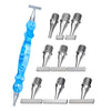 A set of precision diamond painting pens with threaded metal tips and various sizes.