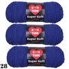 Three skeins of super soft royal blue acrylic yarn for crochet and knitting