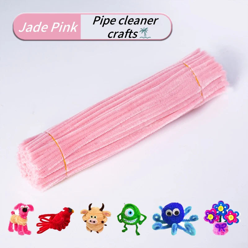 100-Piece Chenille Stem Pipe Cleaners for Crafts & Decor