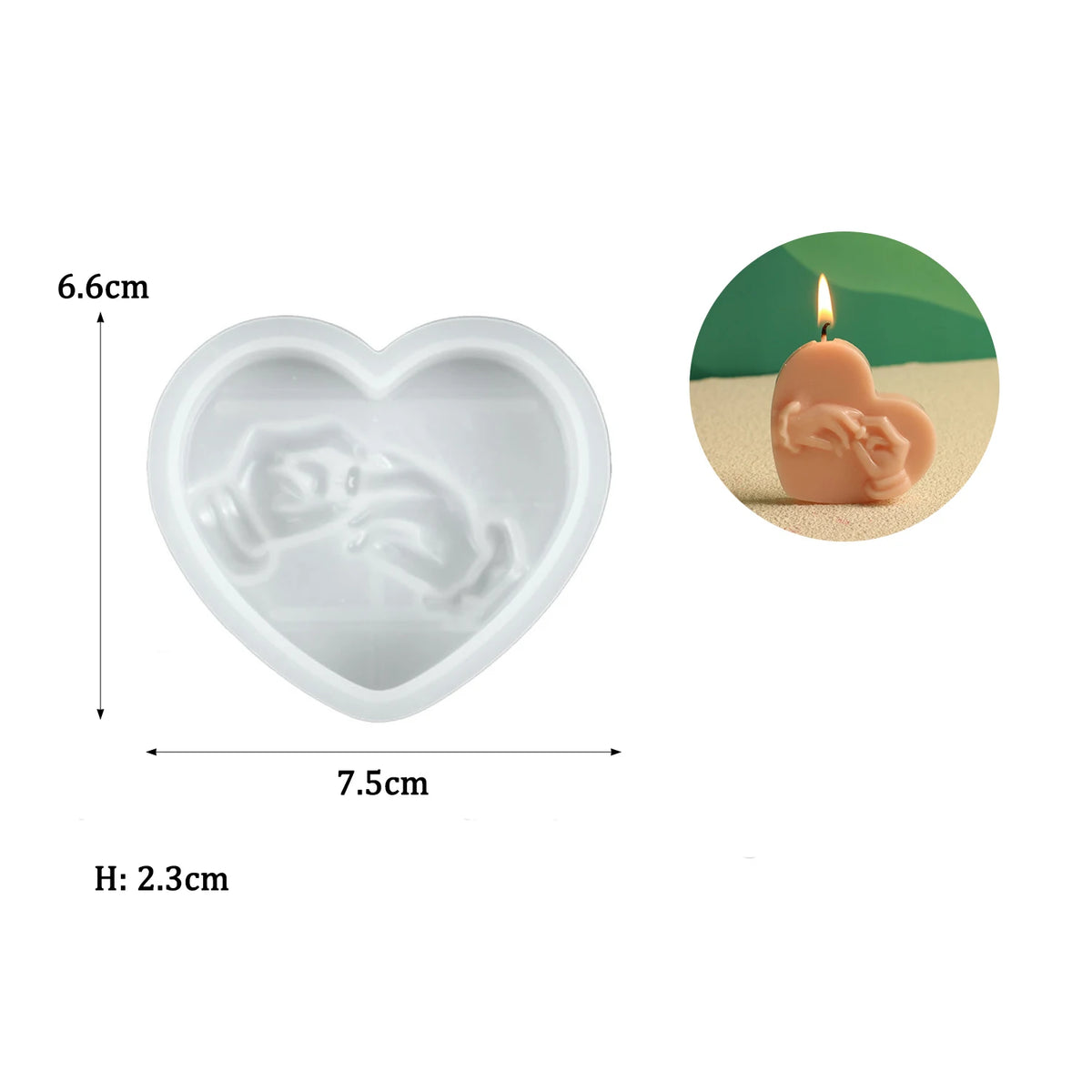 Heart-Shaped Silicone Candle Mold | DIY Soap & Candle Making Kit