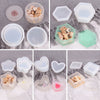 3-Piece Silicone Resin Mold Set with Lids — Heart, Hexagon & Flower Shapes