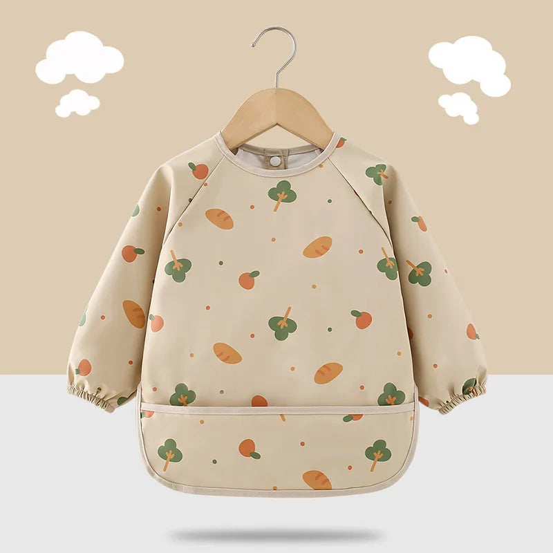 Waterproof Baby Feeding Bib with Long Sleeves