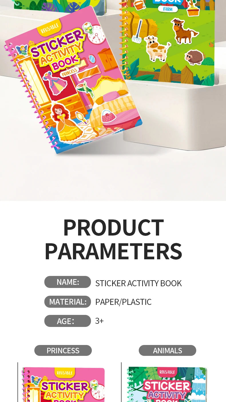 Reusable Jelly Sticker Book for Kids – Multi-Theme Creative Play