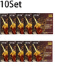A set of 10 classical guitar strings featuring clear nylon and silver-plated copper wound strings.