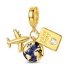 Sterling Silver Travel Charm Bead for Bracelets and Necklaces