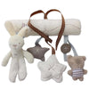 Hanging Plush Rabbit Rattle Toy for Strollers and Cribs