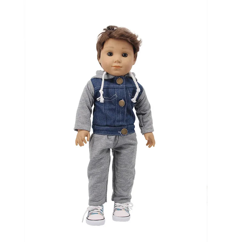 Bear Print Casual Outfit for 43 cm Baby Dolls