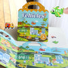A colorful sticker book for kids featuring vehicles and scenes, showing various vehicles like trucks and cars.
