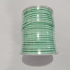 A roll of green velvet faux suede braided ribbon used for crafting and gift wrapping.
