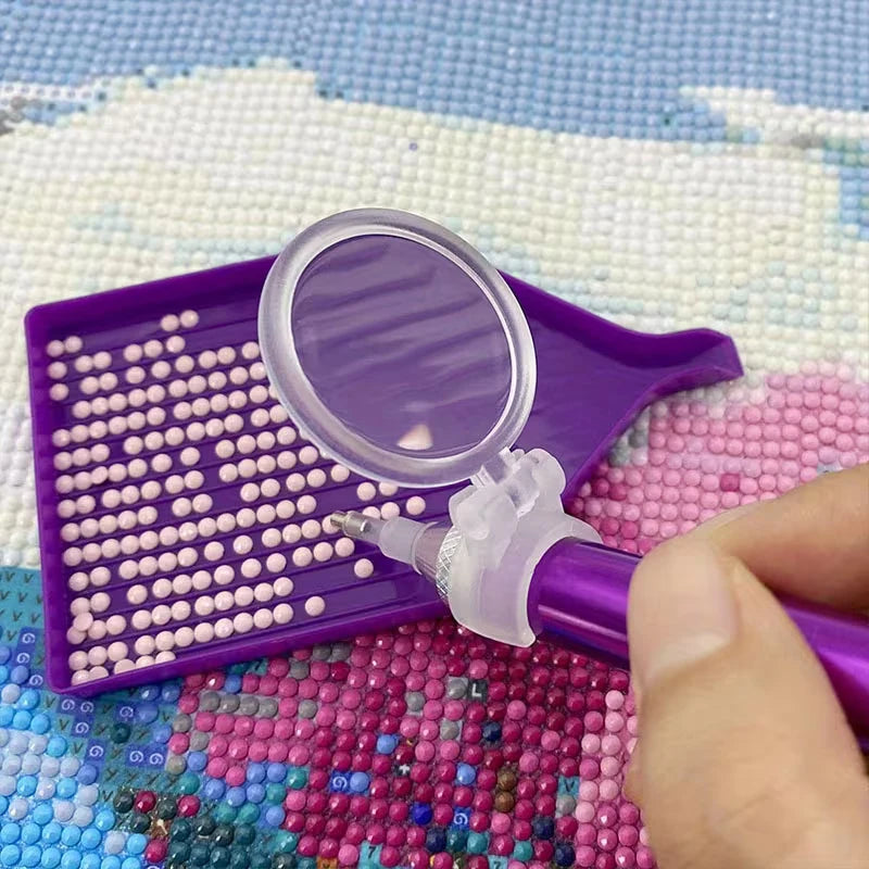 Precision Magnifying Glass with Adjustable Diamond Painting Pen