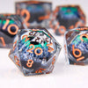 Liquid Core Polyhedral Dice Set – 7 Sharp-Edge Resin Dice with Swirling Quicksand