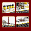 Micro building block set depicting a Titanic iceberg scene with figures and detailed structures.