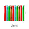A row of ten mini bubble wands in various colors, including red, blue, and green, displayed vertically.