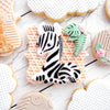 A collection of silicone baking molds shaped like a zebra and clouds for cookies and cupcakes