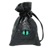 Black PU leather drawstring dice bag with organizer compartments