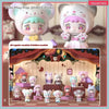 A collection of QUBII Autumn Animal figures displayed in a castle-like setting.