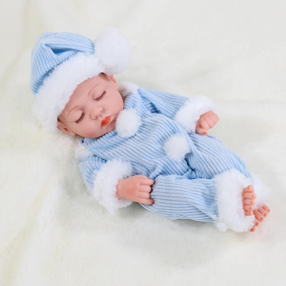 Lifelike 12-Inch Reborn Baby Doll with Outfit – Soft Vinyl, Huggable & Cute
