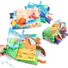 A collection of soft touch and feel baby books with crinkle sounds featuring animals like lobster, goldfish, parrot, frog, an