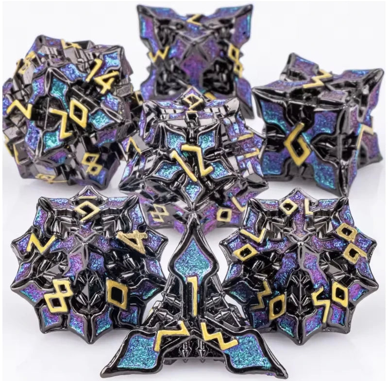 Metal Polyhedral Dice Set for Tabletop RPGs