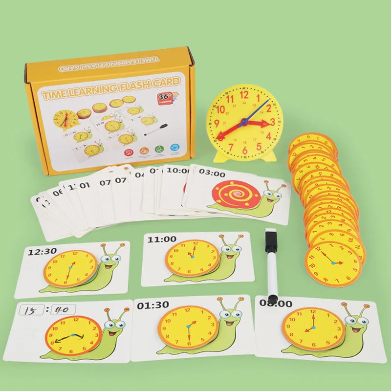 Montessori Wooden Clock Toy for Kids Learning Time