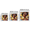 A set of diamond painting canvases showing elegant female portraits in various sizes.